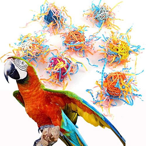 A-Waroom: 5 Piezas Coloridas de pájaros, Loro, paracaídas, gallina, Pelota de ratán para Masticar y Dibujar alambres