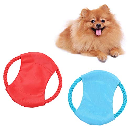Accesorio para perro, suave lanzamiento, disco volador, plato, resistente a mordidas, juguete para masticar, juguete para entrenamiento, color azul rosso