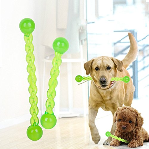 Accesorios para perro, perro cachorro dientes Stick dientes de limpieza de grado alimenticio TPR Masticar Masticar Masticar Juguete – Verde S small verde