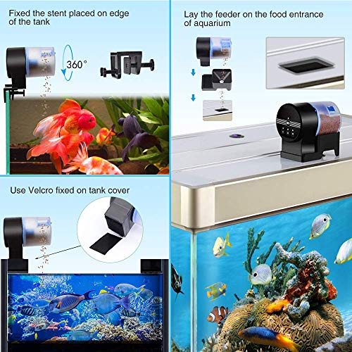 Alimentador automático de peces, Smart Aquarium Timer Feeder 3 modos para el acuario de peces Cada día de vacaciones Fin de semana Pescado Dispensadores de alimentos con 2 dispensadores de alimentos