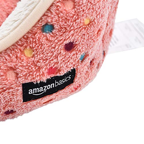 AmazonBasics Cama para mascotas, tamaño mediano, de color rosa con lunares