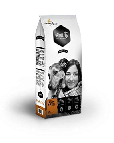 Amity Comida Cordero y de arroz Premium 15 KG de pienso Completo para Perros