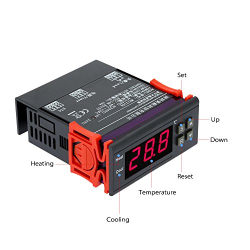 Andoer - termorregulador digital, termocupla -40℃ a 120℃, con sensor, 10 A, 12 V