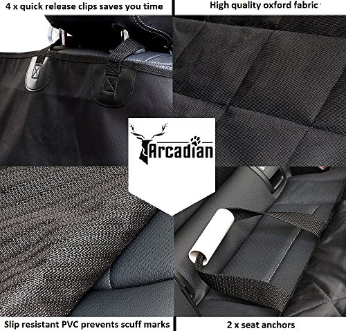 Arcadian - Funda para asiento de coche para perro, impermeable y a prueba de arañazos, antideslizante