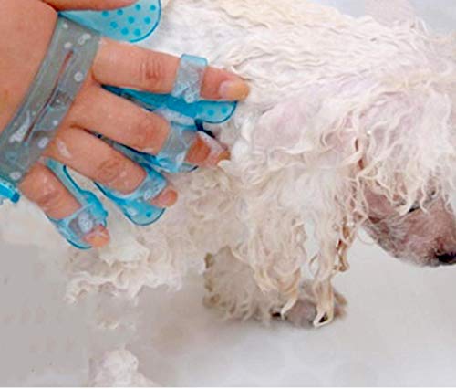 ARM Guantes de Aseo para Mascotas, Cepillo de baño para masajes para Mascotas y artículos para la Limpieza del Peine de látex para el Cuidado del Cabello Color Aleatorio Adecuado para Perros y Gatos
