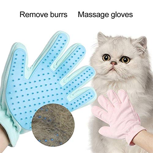 Aseo de mascotas guantes, peines, cepillos, una versión mejorada de baño y masaje ayuda lata mascotas quitar fácilmente del cabello (mano derecha solamente) (Color: rosa, Tamaño: Mano derecha) LOLDF1