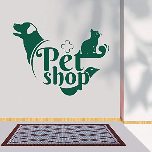 ASFGA Pet Hospital Pet Shop Gato y Comida para Perros Pegatinas de Pared calcomanías para Amantes de los Animales decoración para el hogar y la Tienda de Mascotas Pegatinas de Vidrio 110x84cm