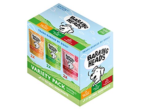 Barking Heads Sobres De Comida Húmeda para Perros-Pack Surtido-Receta Natural Sin Cereales Ni Aromas Artificiales, con Vitaminas Y Minerales Añadidos 6 X 300 G