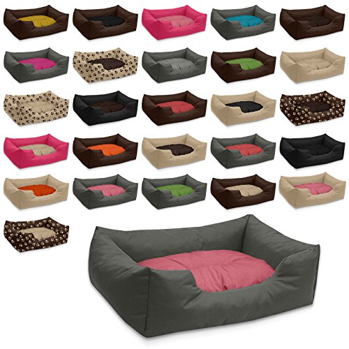BedDog® colchón para Perro Mimi S hasta XXXL, 26 Colores, Cama, sofá, Cesta para Perro, XL Gris/Rose