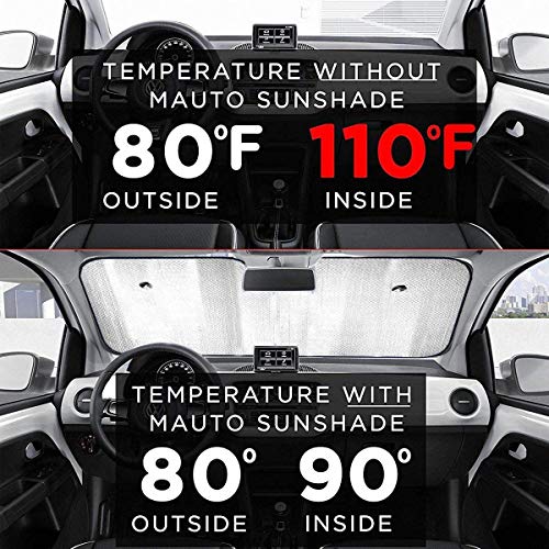 Bellaer Car Sun Shade, Canada Heart Flag Windshield Sunshade for Car Foldable Sun Visor for Car SUV Trucks Minivans Sunshades Keeps Vehicle Cool