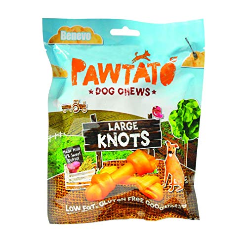 Benevo pawtato Knots 2 Pack 360 g (2 x 180 g) – Vegano/vegetarisch – kauknochen en Forma de Nodos