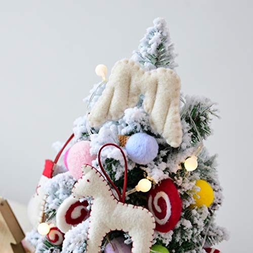BESTOYARD Fieltro Angel ala Manualidades Accesorios DIY Decoración Árbol de Navidad (Blanco, Talla L)