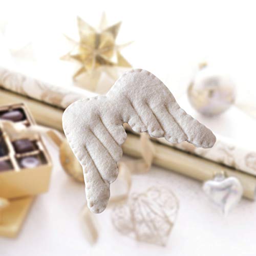 BESTOYARD Fieltro Angel ala Manualidades Accesorios DIY Decoración Árbol de Navidad (Blanco, Talla L)