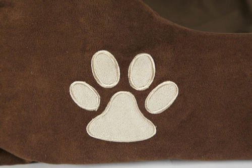BUNNY BUSINESS - Cama para Perro de Piel sintética, Muy Suave, tamaño Extra Grande, 106,7 cm, Color marrón/Blanco