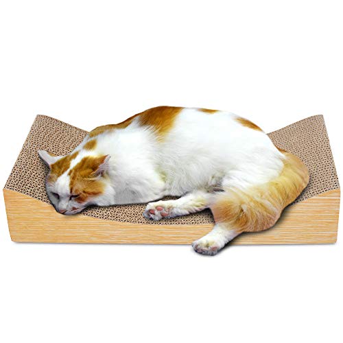 Cama rascadora para gatos Construcción de los muebles de la cartulina del poste del salón de Scratcher del gato con Catnip 20.7 * 10.24 * 4.13in pulgadas para moler Garra Masaje corporal Descanso Dorm