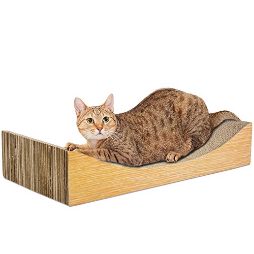 Cama rascadora para gatos Construcción de los muebles de la cartulina del poste del salón de Scratcher del gato con Catnip 20.7 * 10.24 * 4.13in pulgadas para moler Garra Masaje corporal Descanso Dorm