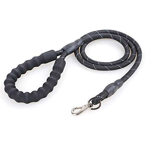Carmel La Mascota suministra la Cuerda de Nylon de la Cadena del Perro reflexivo de la Cuerda Redonda del Perro Sola Cuerda de tracción,Black