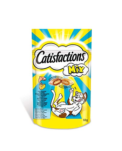 Catisfactions Premios para gatos sabor Mixto de queso y salmón 60g (Pack de 6)