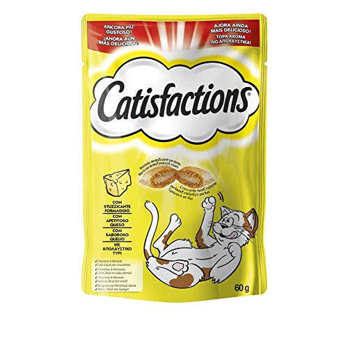 Catisfactions Premios para gatos sabor queso 60g (Pack de 6)