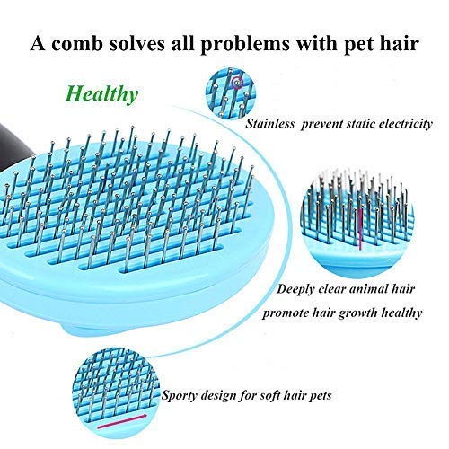 Cepillo de limpieza para perros y gatos, para eliminar el pelo de mascotas, peluquería, peine para pelo largo y grueso
