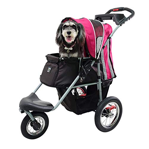 Cochecitos para Perros, Neumático Neumatico 3 Ruedas Pet Push/Trailer Carros De Trolley para Perros para Gatos Perros Medianos Y Grandes Discapacitados (Color : Purple)