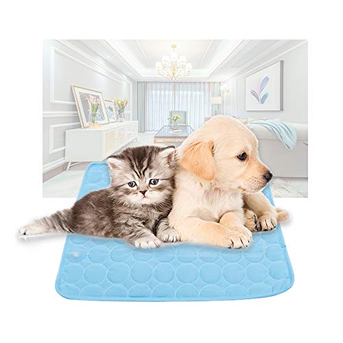 Colchonetas de enfriamiento para Mascotas de Verano Enfriador de colchón de Cama para Perros pequeños/medianos/Grandes/Gatos Cool Pet Sofa Cushion Dog Summer Products S/M/L/XL,Blue,L