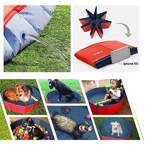 Coolty Piscina para niños, bañera Plegable para Mascotas, Piscina para Perros y Gatos (80 × 20 cm)
