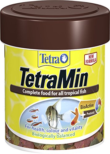 Copos de Comida de Pescado Tetra Min, alimento Completo y Variado para Todos los Peces Tropicales