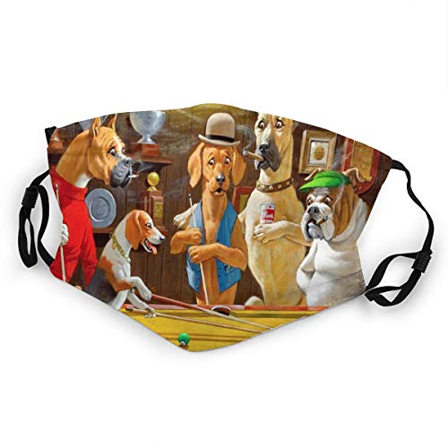 Cubierta para la boca de los niños Beagle perros jugando a la piscina, perro fumador, lavable, antipolvo