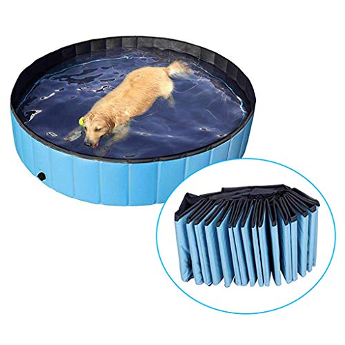 DAN SHANG Piscina Perros y Gatos Bañera Plegable Bañera de Mascotas Baño Portátil para Animales Adecuado para Interior Exterior 80 * 20cm
