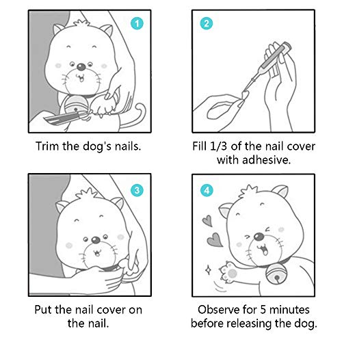 DAYOLY Tapas de Uñas para Gato 100pcs Cuidado de Las uñas Prevención de Arañazos Mascotas de Silicona Cat Nail Caps (M)