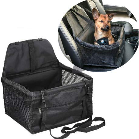 DOBO Transportín de coche para asiento, cesta para sillita de perro, gato, mascotas con correas de seguridad y suave acolchado interno.