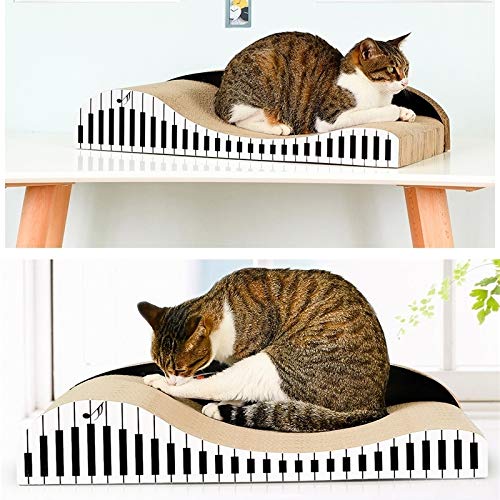 DuLing Camas para Mascotas, Papel Corrugado en Forma de Piano a los arañazos del Respaldo del sofá Tipo Cat Cat Junta Molienda Garras del Gato Juguete Grande sofá Nido del Gato