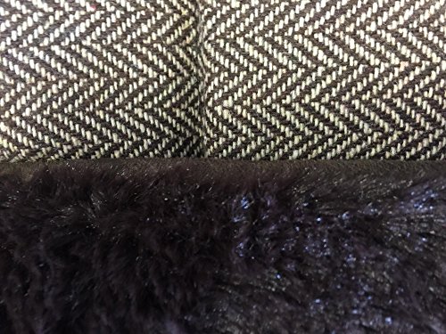 Ellie-Bo - Cama Reversible de Tweed y Piel sintética marrón para jaulas y jaulas Grandes de 91 cm