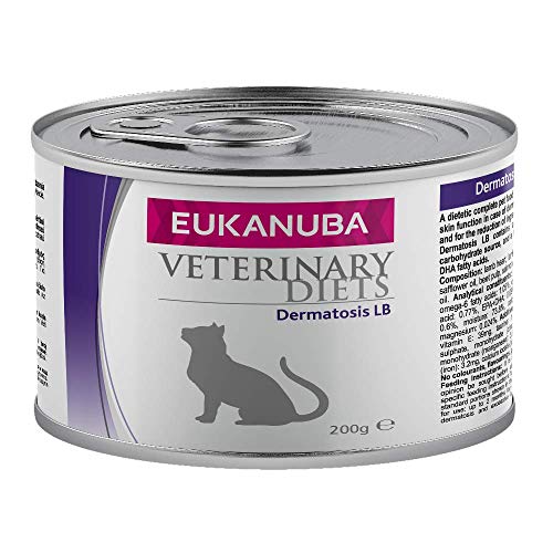 EUKANUBA Dermatosis LB Comida dietética para Gatos para Problemas de Piel – Paquete de 6 x 200 g