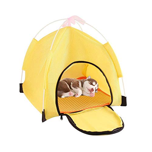 F-pump - Tienda de campaña portátil para mascotas al aire libre práctica a prueba de lluvia pequeña tienda plegable para mascotas con protector solar para mascotas suministros para exterior