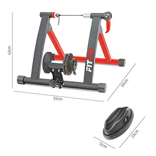 FITFIU Fitness ROB-10 - Rodillo para Bicicleta plegable con resistencia magnética, Rodillo Ciclismo para entrenamiento en casa 55x43cm
