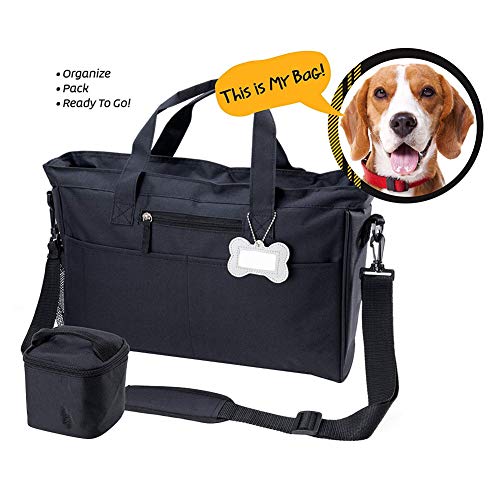 Fushida Bolsa de viaje para equipo de perro, suministros para mascotas, bolsa de viaje para alimentos, golosinas y otros elementos esenciales