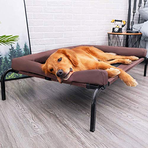 GJQL-Cama para perro aislada con suelo resistente y duradera con almohadas valladas que protege la columna vertebral alivia los músculos, cama grande para perro