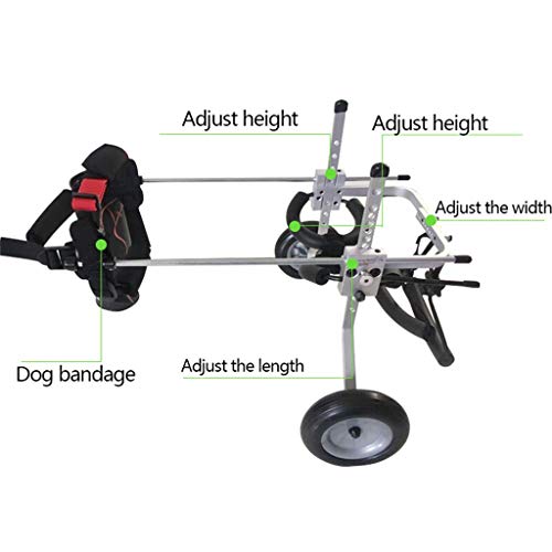 GZX-Dog 1.5-24KG Silla De Ruedas para Perro Aleación De Aluminio 2 Ruedas Fácil Ensamble Rehabilitación De Patas Traseras Asistente para Caminar De Mascotas Paralizado