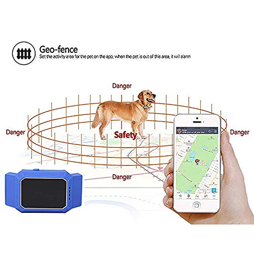 HAJZF Mini Rastreador De Mascotas GPS/gsm/GPRS, Localizador Global En Tiempo Real A Prueba De Agua En El Cuello, Monitoreo De Voz A Distancia para Perros Y Gatos,Black