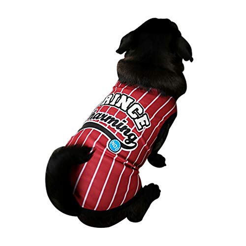 Haobing Ropa de Perro Estampado de Rayas Chaleco para Mascotas Verano Sin Mangas T-Shirt Malla Transpirable (Rojo, 6XL)