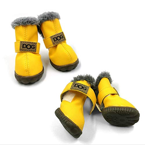 HCBDQQ Zapatos para Perros con Cubierta Anti-Garras, Botas para Perros De Nieve Zapatos para Perros Esponjosos Adecuados para Perros PequeñOs Y Medianos 2