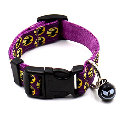 Hillento perro de mascota tracción de Halloween cuerda leash + pet collar ajustable ajustable juego de correa con campana pequeña, bruja, S