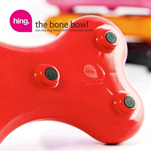 Hing Designs GH-BBR02 - Bol para Perro con Forma de Hueso, Color Rojo