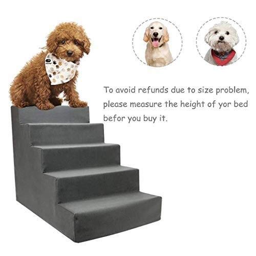HLR Escalera para Perro Escaleras Mascota Plegable 5 Pasos Escaleras del Gato Perro Mascota Pasos Rampa Escalera Portátil