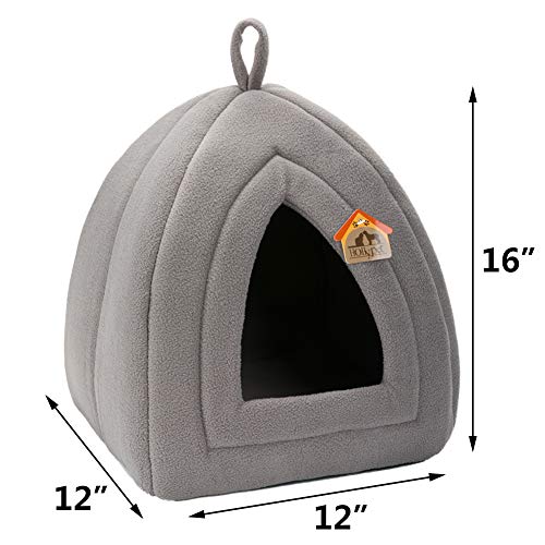 Hollypet Auto-Calentamiento 2-in-1 Casa cómoda Plegable de la Tienda de la Cama del Gato del Animal doméstico del triángulo