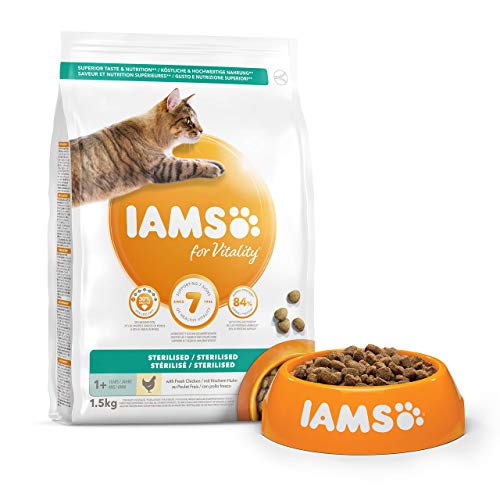 IAMS for Vitality Light in Fat/Esterilizado Alimento para gatos con pollo fresco [1,5 kg]