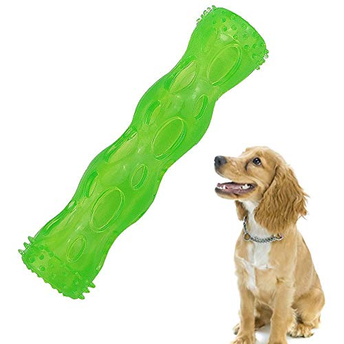 Interactivo del perro del perro del oso de juguete Juguetes sin mordedura tóxica de goma resistente a la masticación del diente de perro de juguete interactiva para Puppy pequeño perro grande,Verde,M