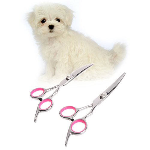 JAGENIE - Tijeras de acero inoxidable para cortar el pelo de perro, gato o mascota, 15 cm